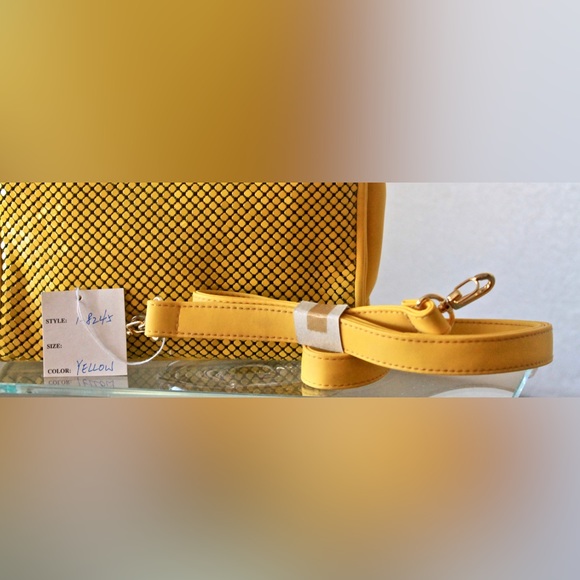 WHITING & DAVIS HANDBAG YELLOW MESH NWT Y2K - Picture 7 of 9